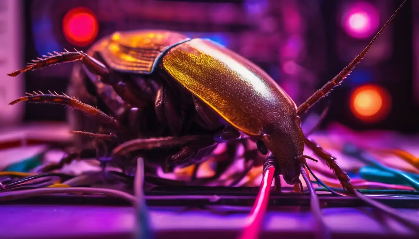 Cockroach_inside_electronic_appliance_chewing_wiri_0001