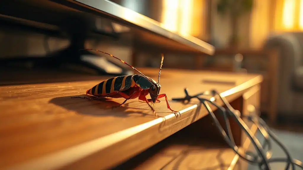 brown-banded cockroach hiding in furniture electronics elevated dry warm locations living room bedroom