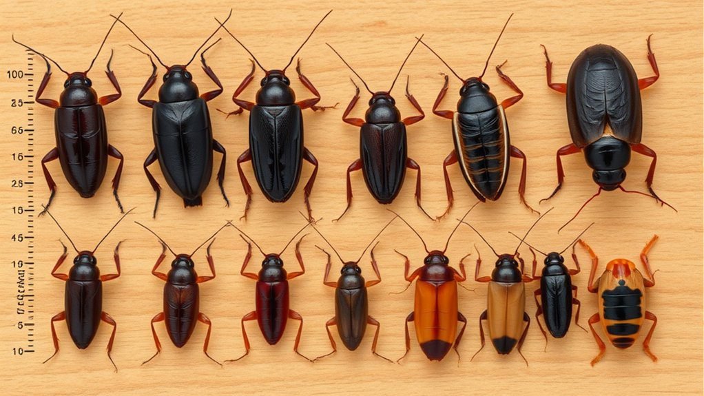 cockroach species size comparison