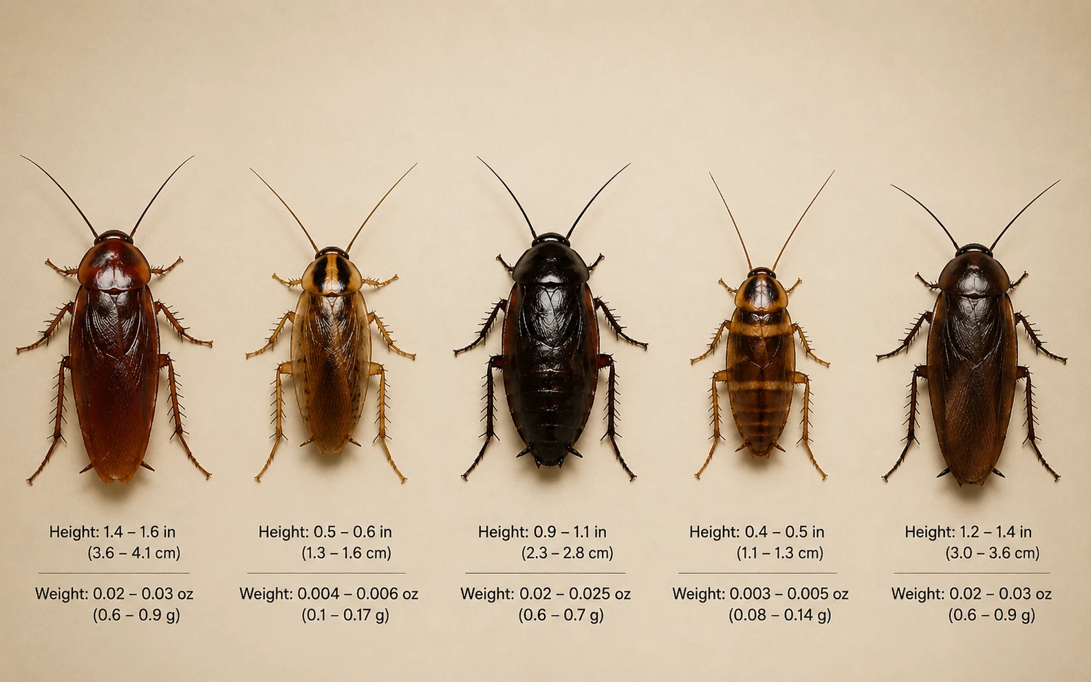 Distinctive Colors of Cockroaches