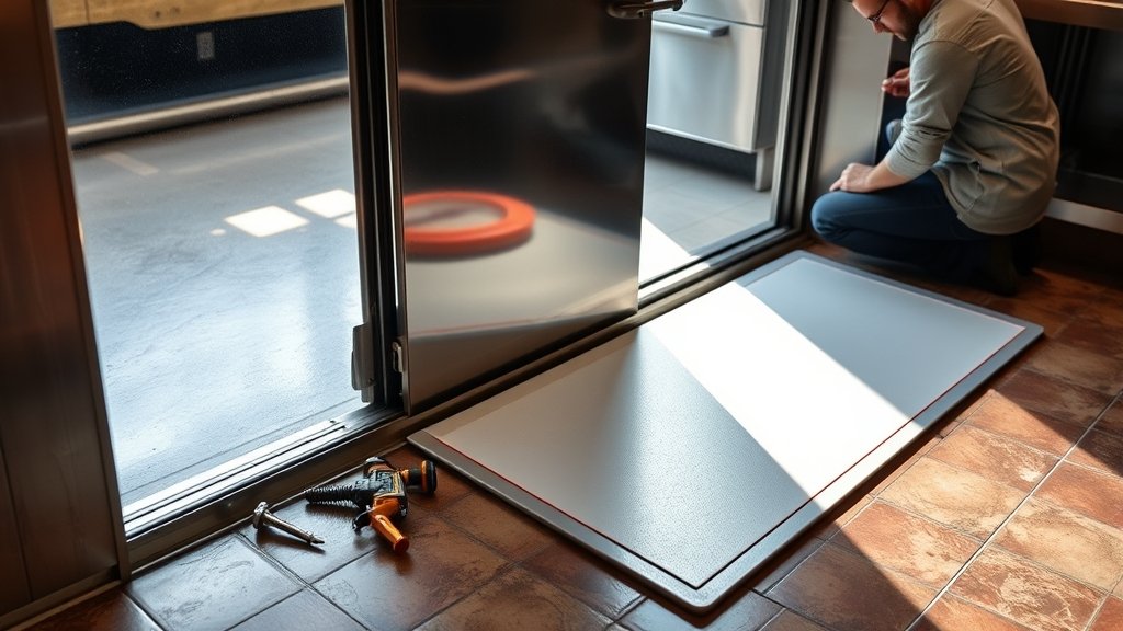 Door_sweep_installation_on_restaurant_kitchen_back_0001