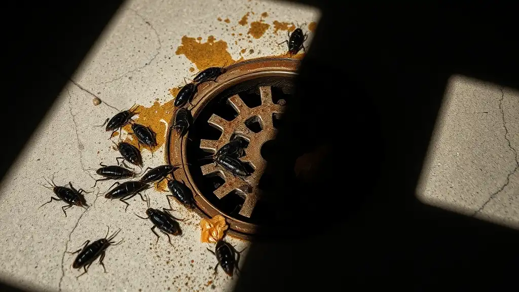 oriental cockroach infestation signs drain basement droppings activity evidence