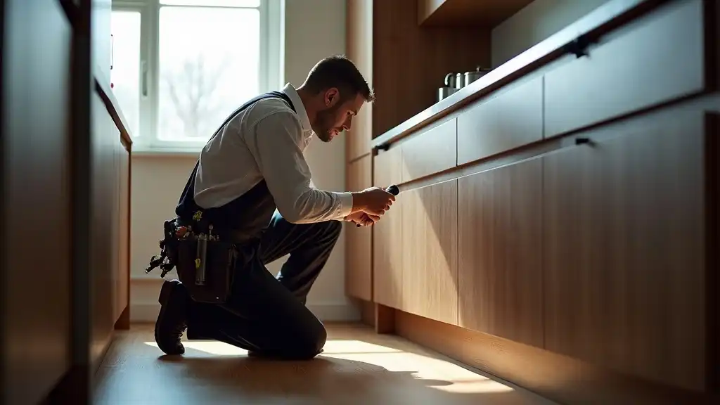 Técnico profesional en control de plagas inspeccionando ki_0001