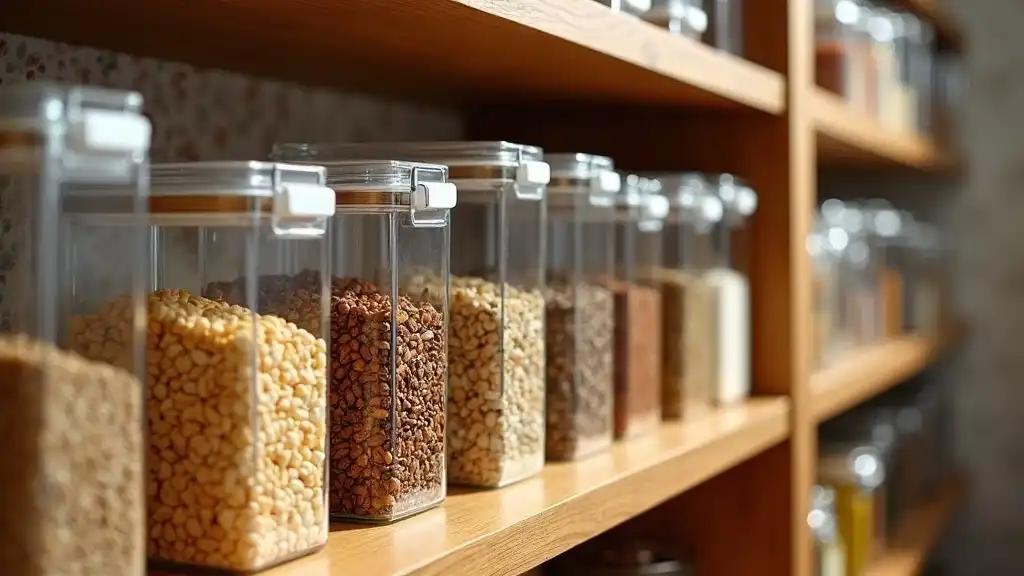 Recipientes herméticos para alimentos bien cerrados en la cocina_0001