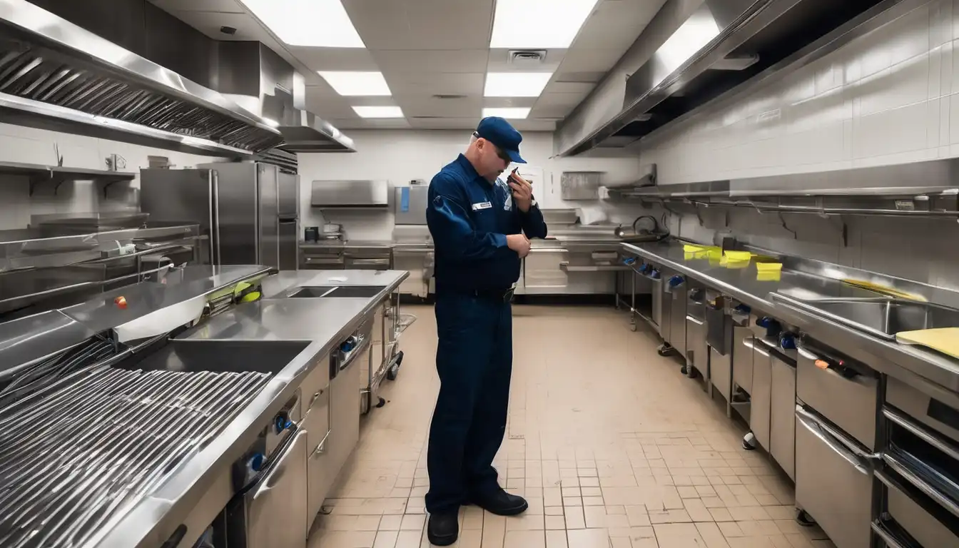 School_custodian_conducting_pest_inspection_checkl_0001