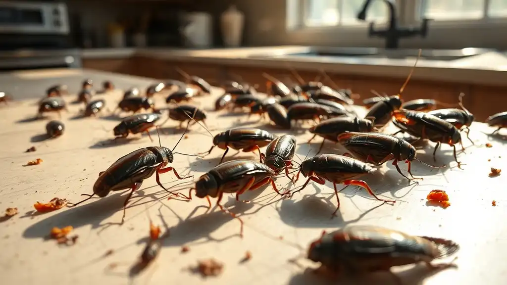 signs cockroach treatment was ineffective increasing activity no decline large adults daytime sightings