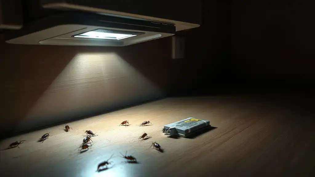 how to find where cockroaches live sticky trap flashlight inspection under appliances droppings evidence