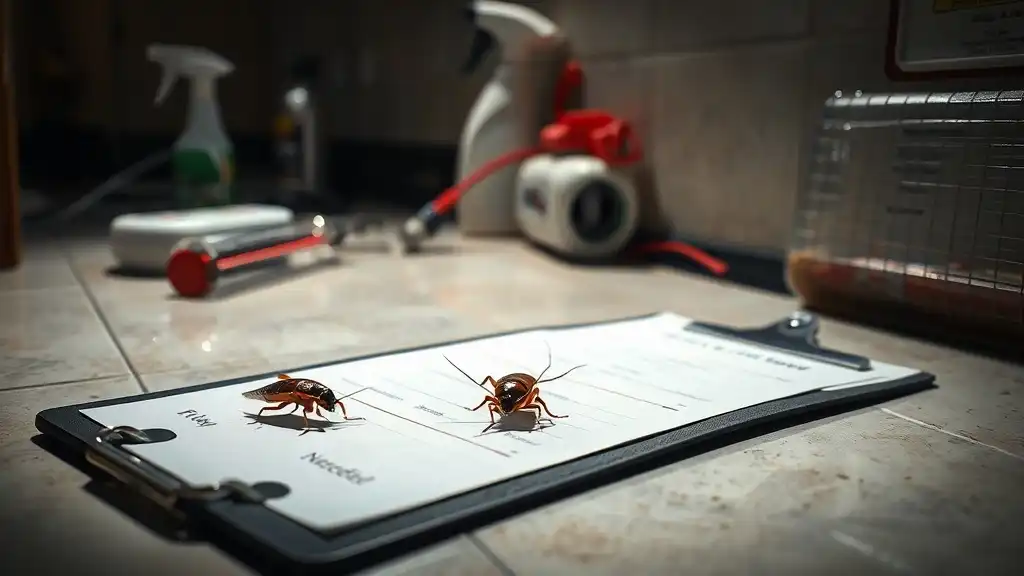 when to call back pest control company cockroach treatment follow-up visit timeline criteria