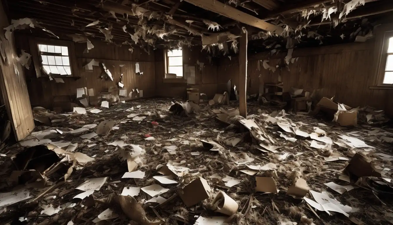 Wildlife_intrusion_damage_in_school_building_attic_0001