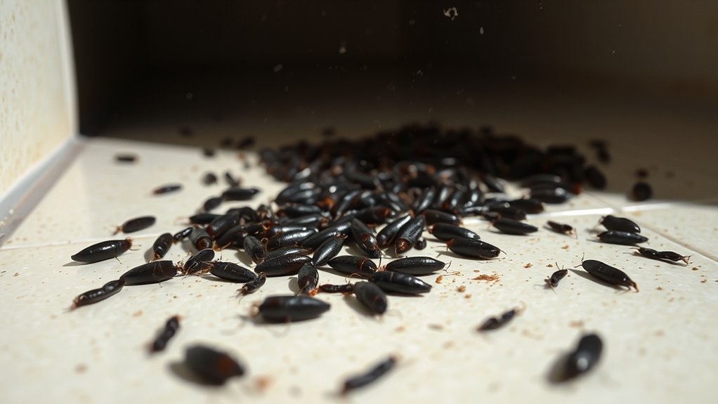 cockroach droppings vary significantly