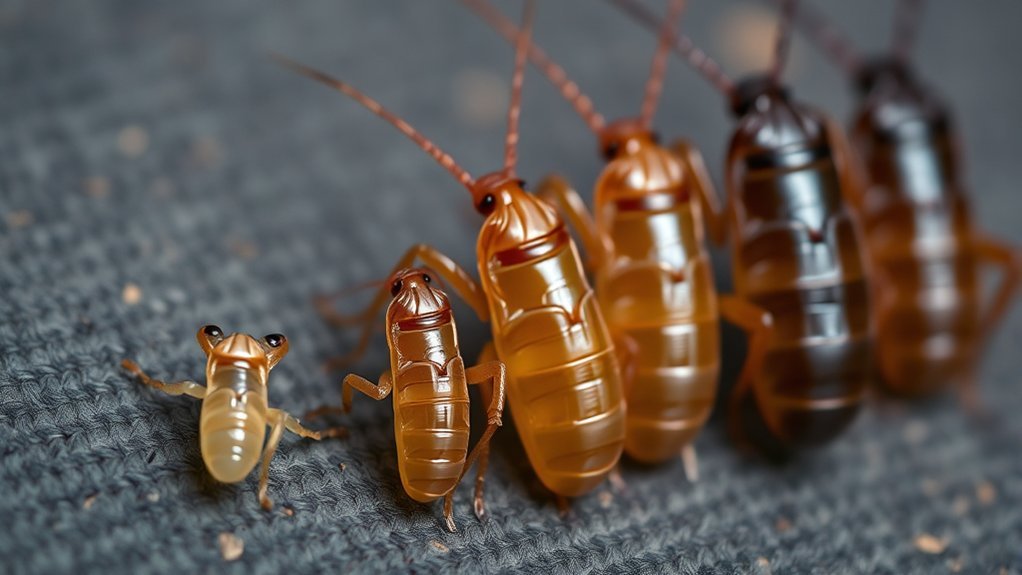 cockroach nymph color progression