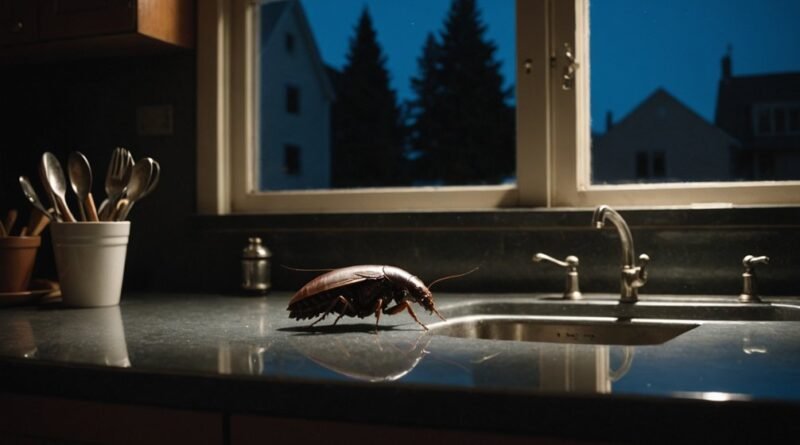 cockroaches emerge at night