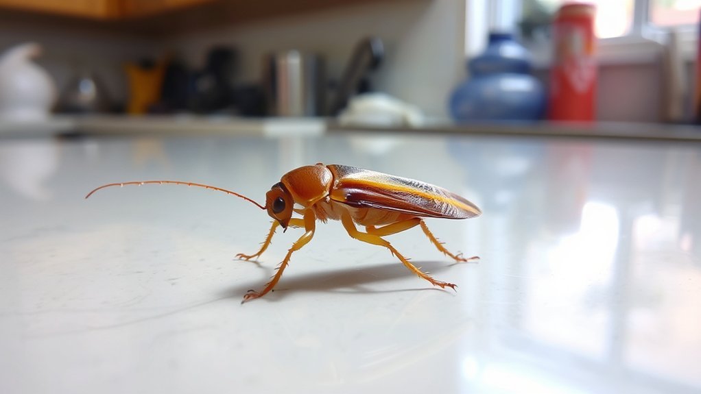 distinctive banded cockroach identification