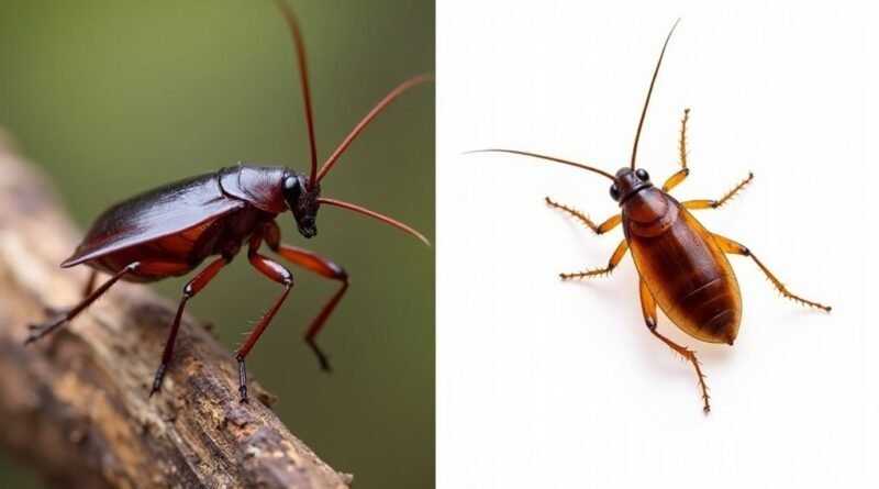 distinguishing wood roach cockroaches