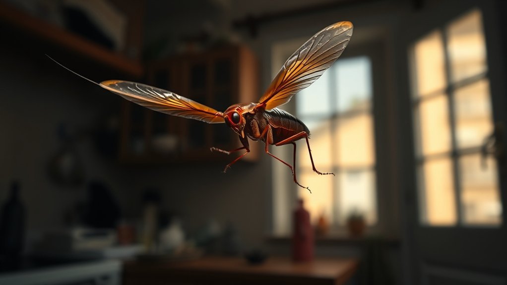 flying cockroach indicates infestation