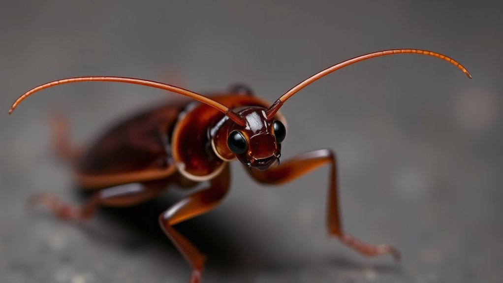 glossy dark brown cockroach