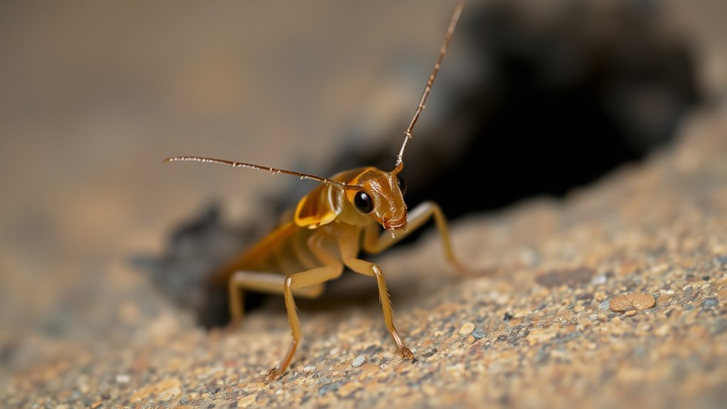 miniature wingless cockroach nymphs