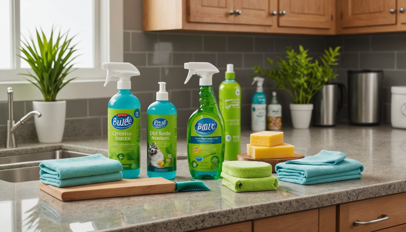 pet safe cleaning essentials gathered