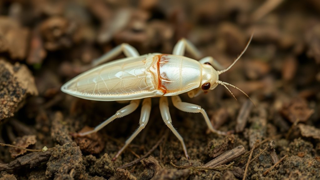 temporary white cockroach nymphs