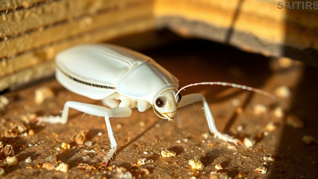white cockroach infestation warning