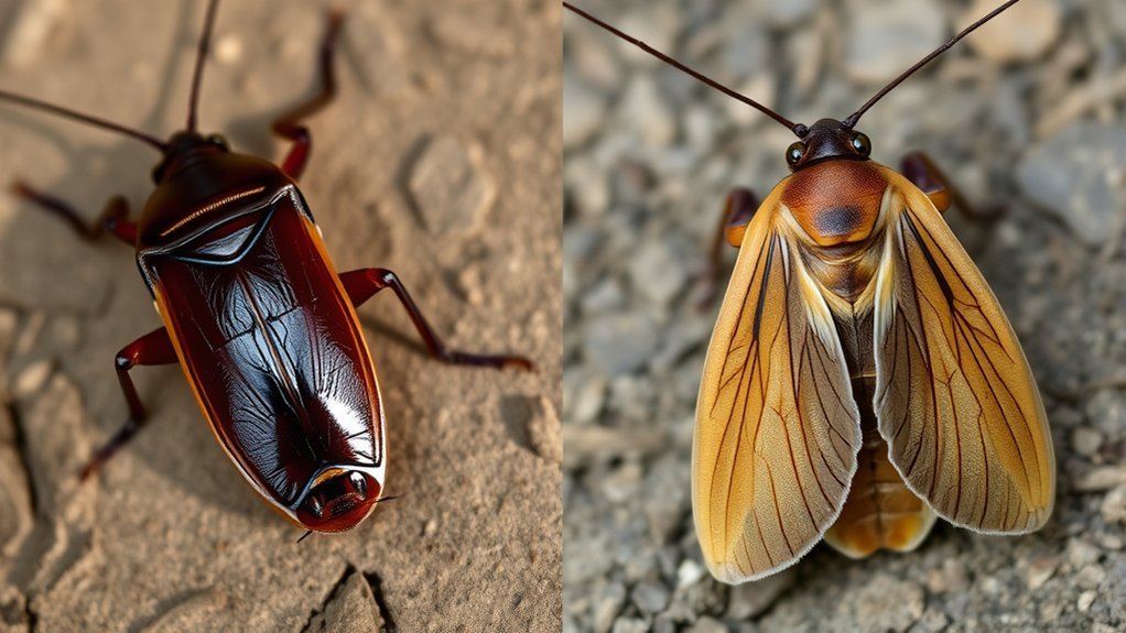 wood roach color differences