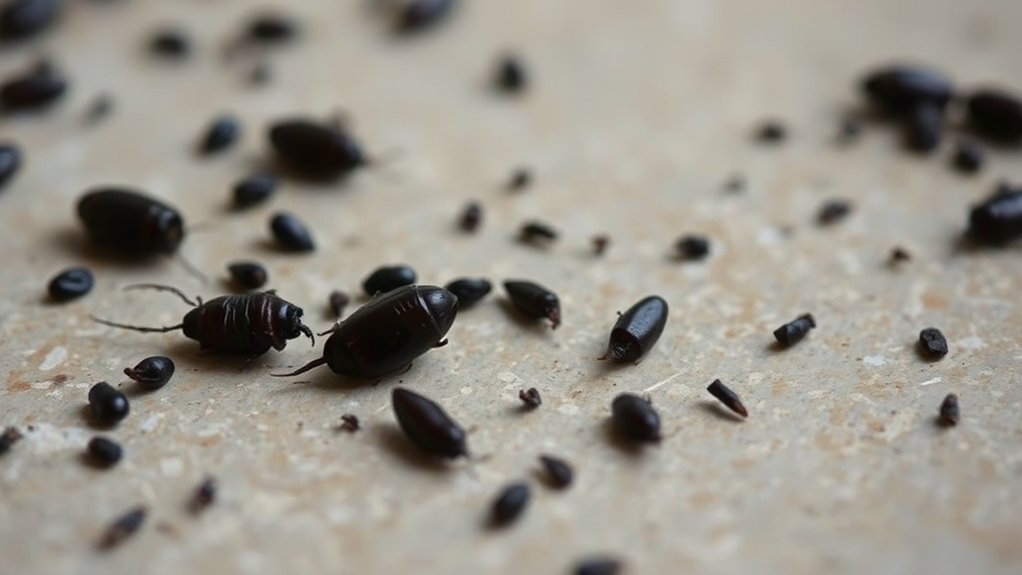 cockroach droppings vary significantly