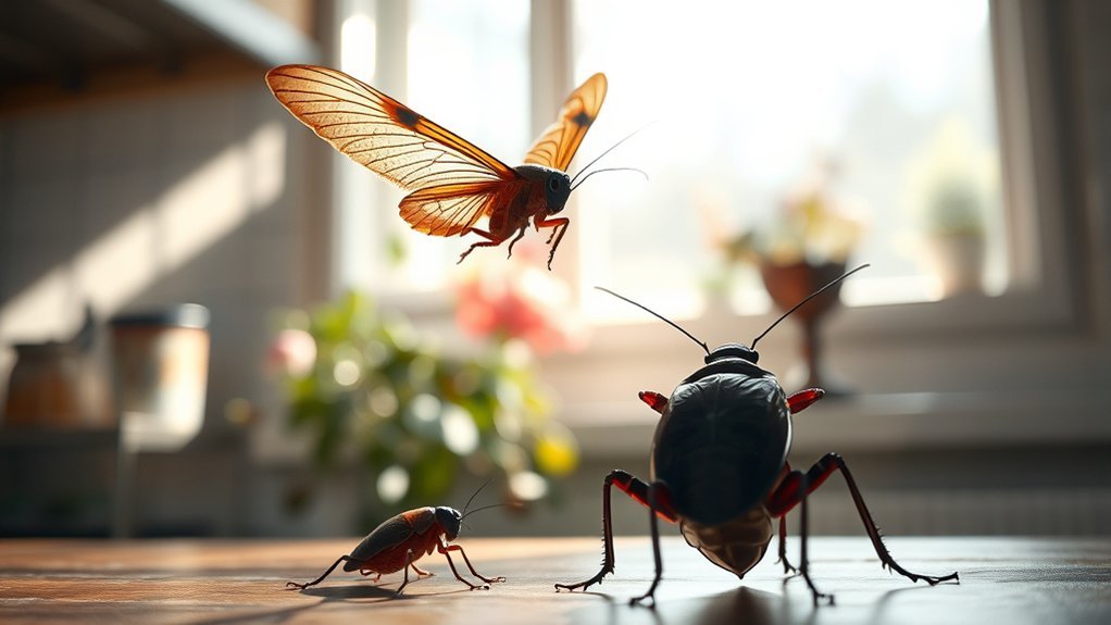 cockroaches primarily glide down