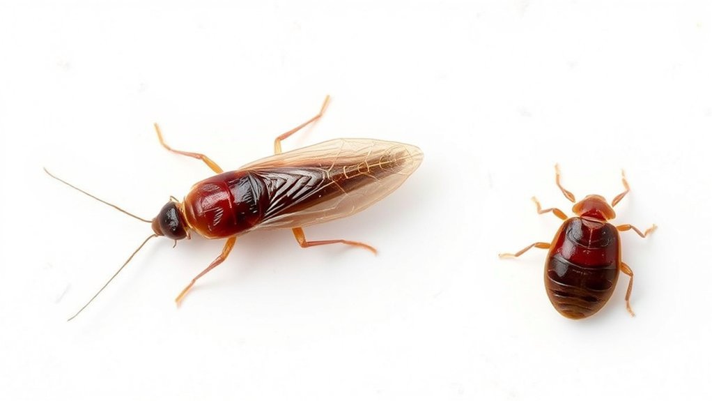 cockroaches significantly outsize bed bugs