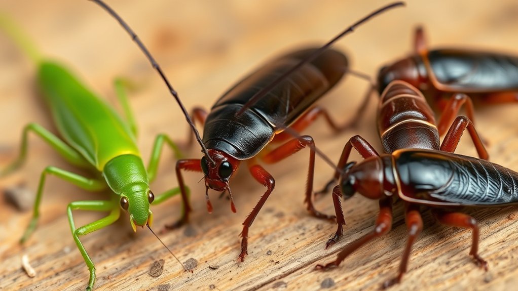 crickets differ from cockroaches