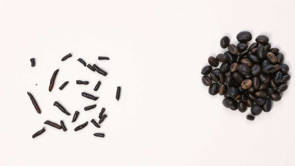 droppings size shape texture