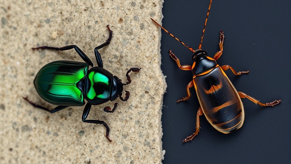 identify insects beetles vs cockroaches