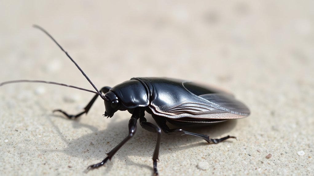 identifying black cockroaches visually