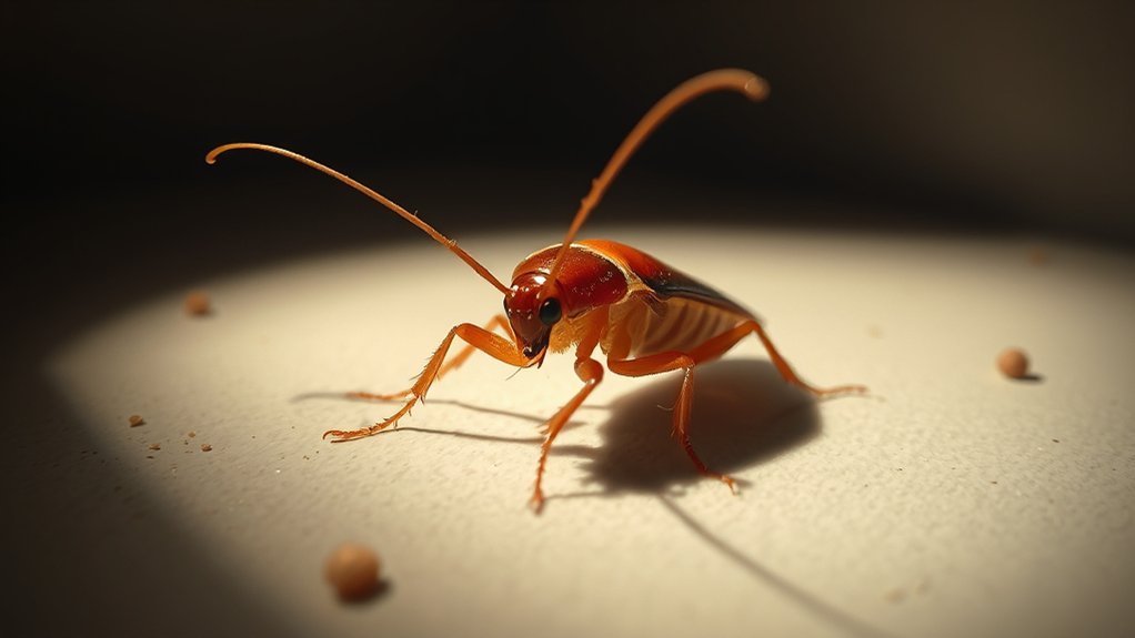 light brown cockroach signs