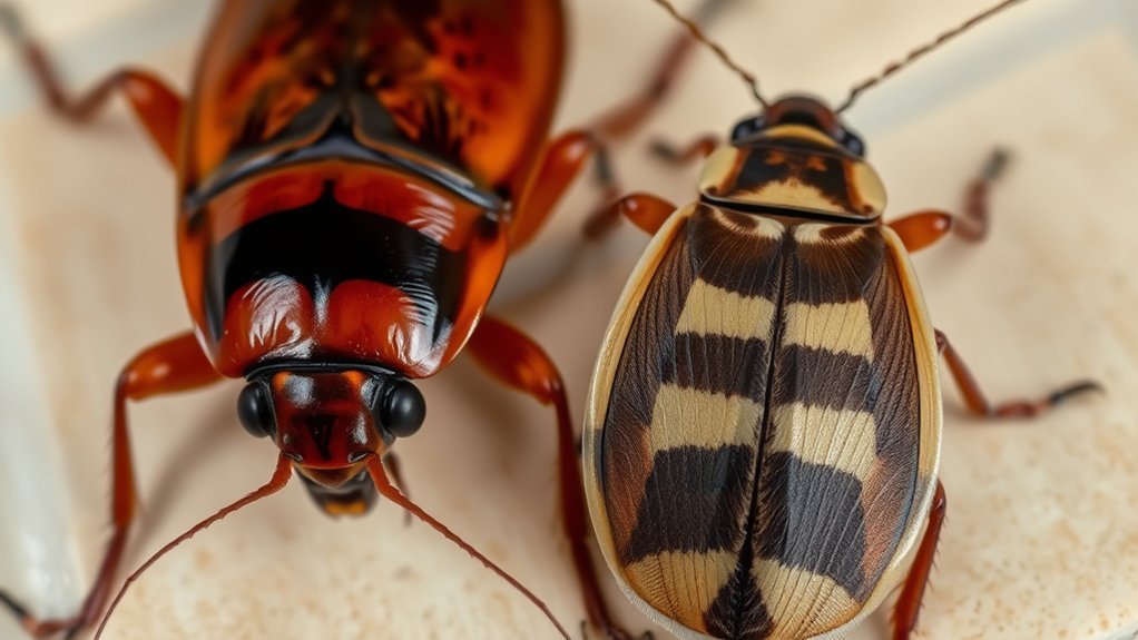 small brown striped insects