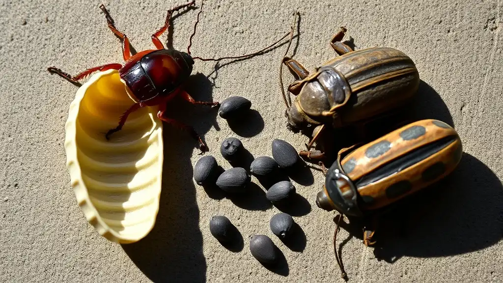 cockroach egg case vs mouse droppings vs beetle casing identification comparison what it is not
