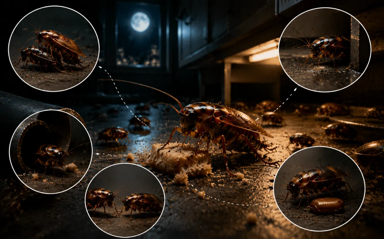 What cockroaches are actually doing during the night