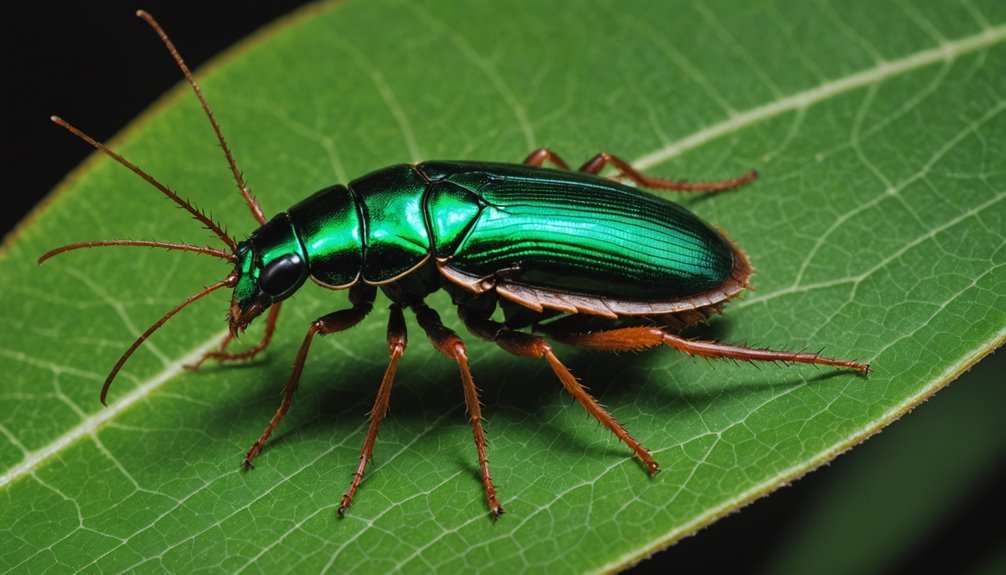 bright green slender cockroach