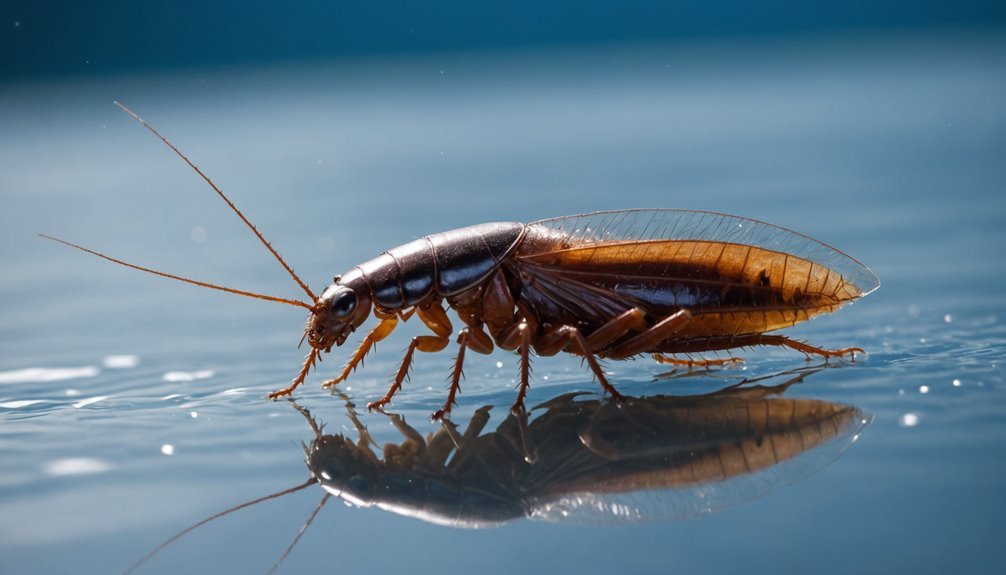 cockroaches float not swim