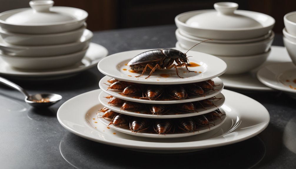 cockroaches contaminate clean dishes