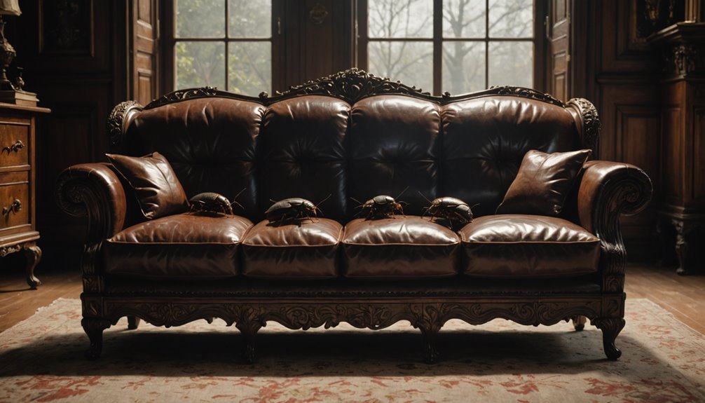 cockroaches hide in furniture