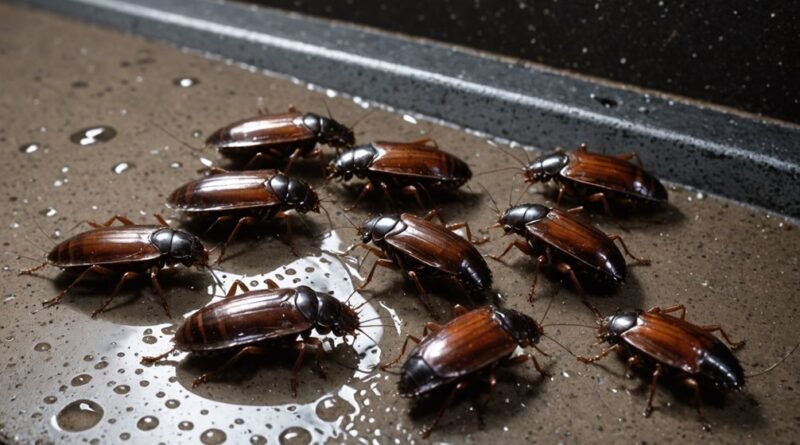 cockroaches infesting drain pipes