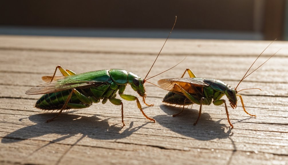 crickets chirp cockroaches silent