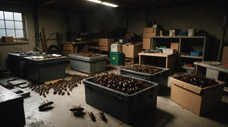 garage infested with cockroaches