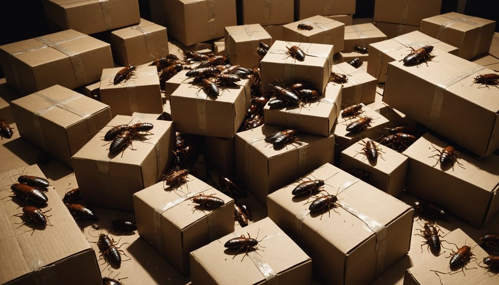 german cockroaches infest cardboard