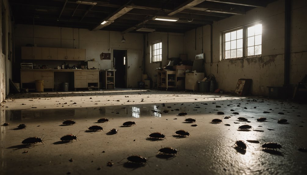 signs of garage cockroaches