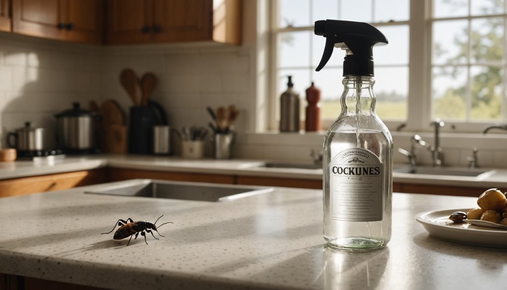 spray vinegar in hiding spots
