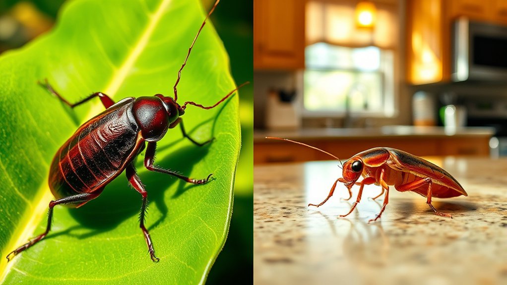indoor vs outdoor cockroaches