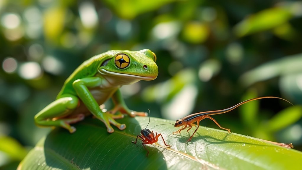 reptiles and amphibians eating cockroaches